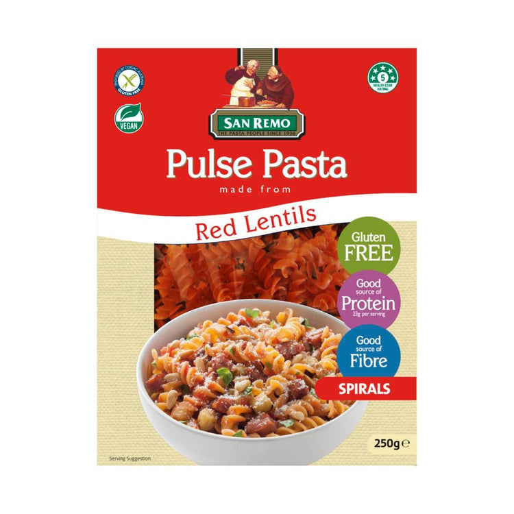 San Remo Red Lentils Spirals Pulse Pasta - 250g
