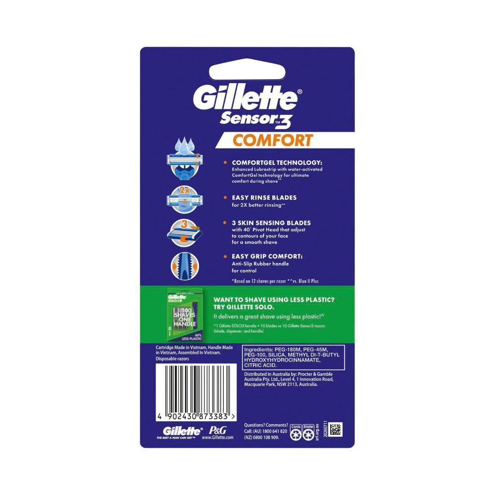 Gillette Sensor 3 Comfort Disposable Razors - 8 pack