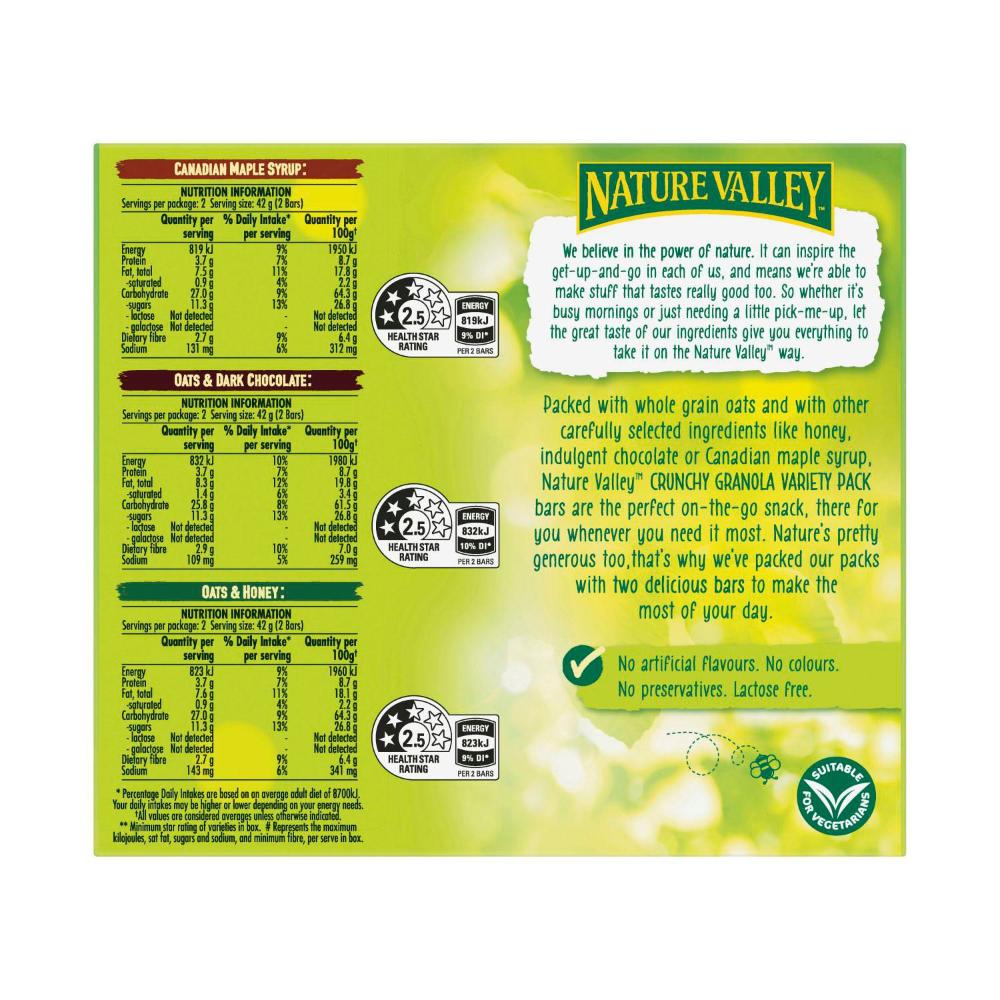 Nature Valley Crunchy Variety 6 Twin Bars - 252g