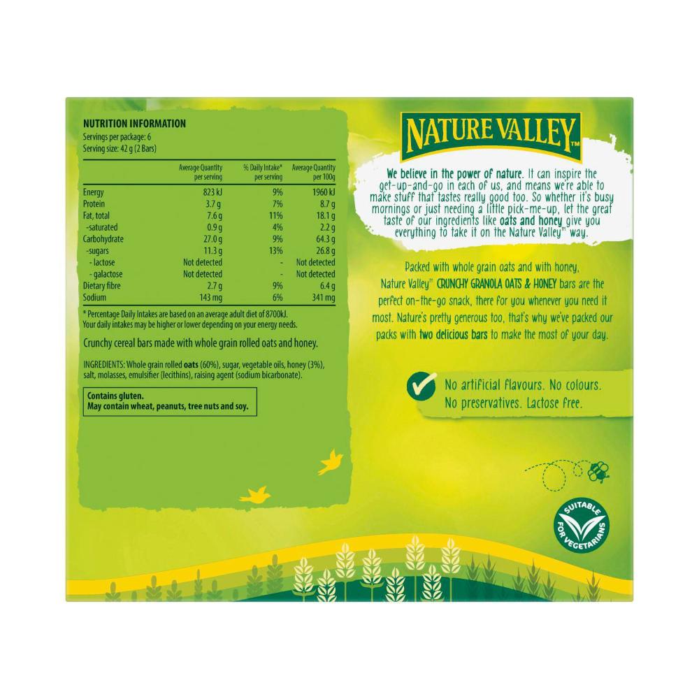 Nature Valley Crunchy Oats & Honey 6 Twin Bars - 252g