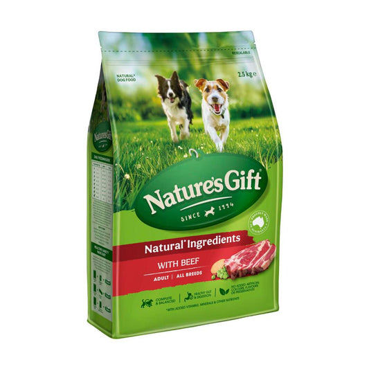 Nature's Gift Adult All Breeds Dry Dog Food With Beef - 2.5kg