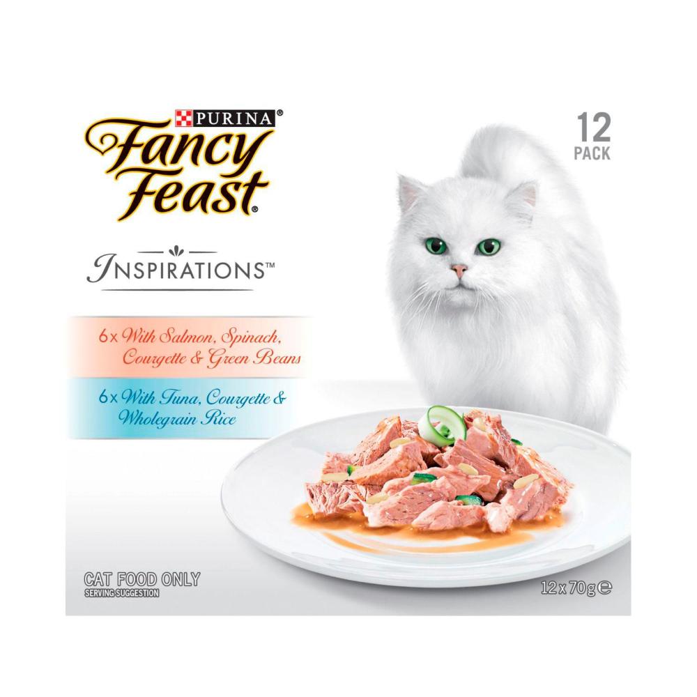 Purina Inspirations Salmon & Tuna Cat Food 12x70g - 12 pack