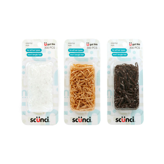 Scunci Mixed Inner Polybands 300 Pieces - 1 pack