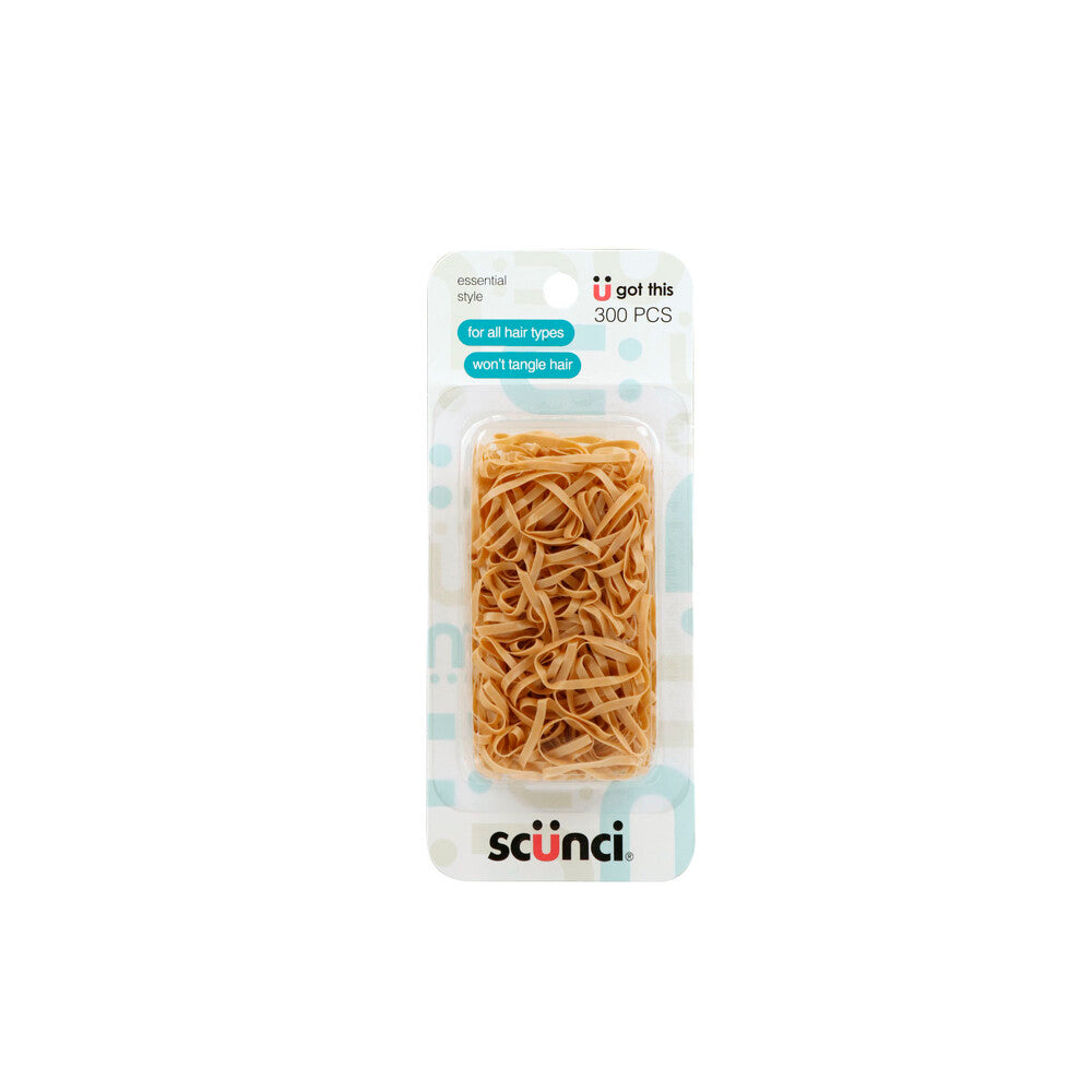 Scunci Mixed Inner Polybands 300 Pieces - 1 pack