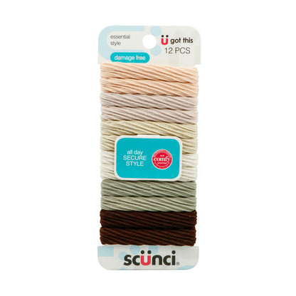 Scunci Ponytailers Comfy Natural 12 Pack - 1 Pack