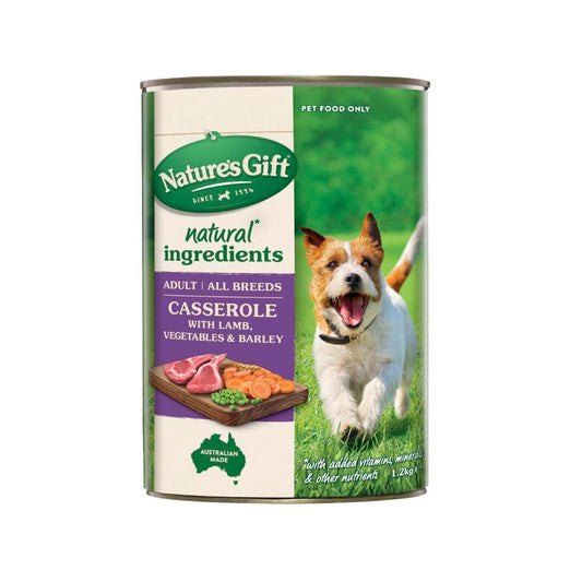 Nature's Gift Adult All Breeds Wet Dog Food Casserole Gravy Lamb - Vegetable & Ba ... 1.2kg
