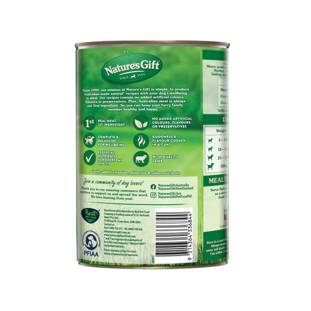 Nature's Gift Adult All Breeds Wet Dog Food Casserole Gravy Lamb - Vegetable & Ba ... 1.2kg