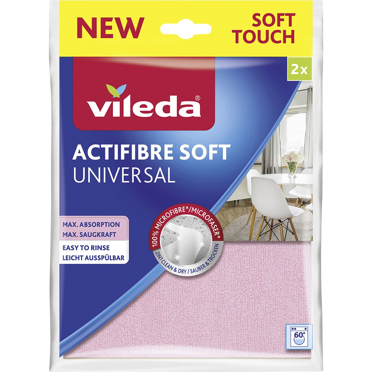 Vileda Actifibre Soft Cloth 2 pack