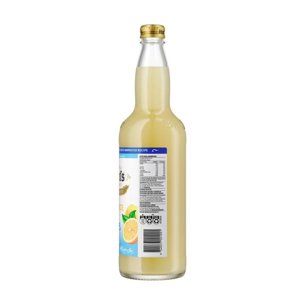 Bickford's No Added Sugar Lemon Cordial - 750mL
