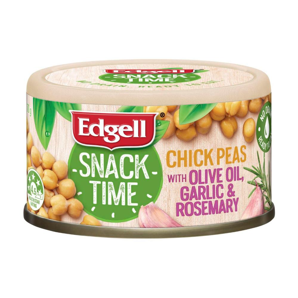 Edgell Snack Time Chick Peas Olive Oil Garlic & Rosemary - 70g