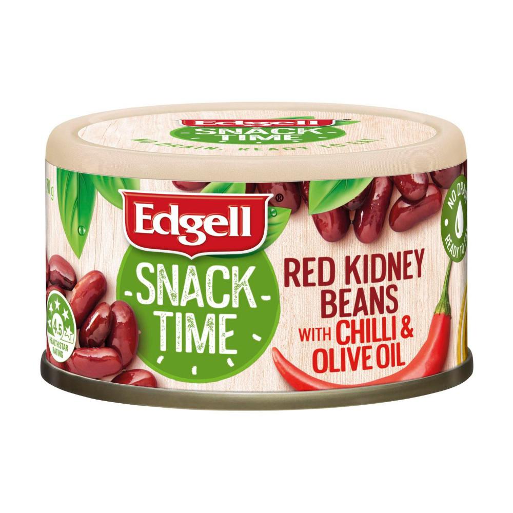 Edgell Snack Time Red Kidney Beans With Chilli & Olive Oil - 70g