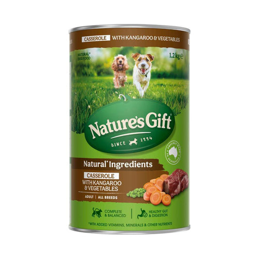 Nature's Gift Just Natural Casserole Gravy With Kangaroo Vegetables & Barley Dog Food - 1.2kg