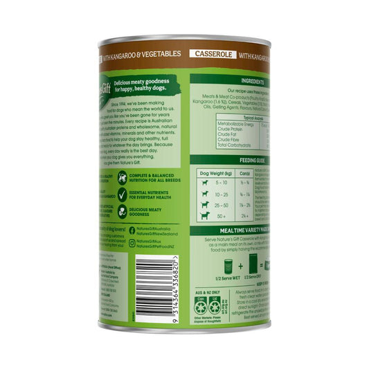 Nature's Gift Just Natural Casserole Gravy With Kangaroo Vegetables & Barley Dog Food - 1.2kg