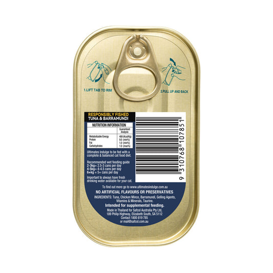 Ultimates Indulge Responsibly Fished Tuna & Barramundi Cat Food Canned - 85g