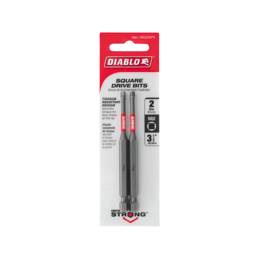 Diablo Power Torx Bit SQ2 x 3 1/2" 2 Pack