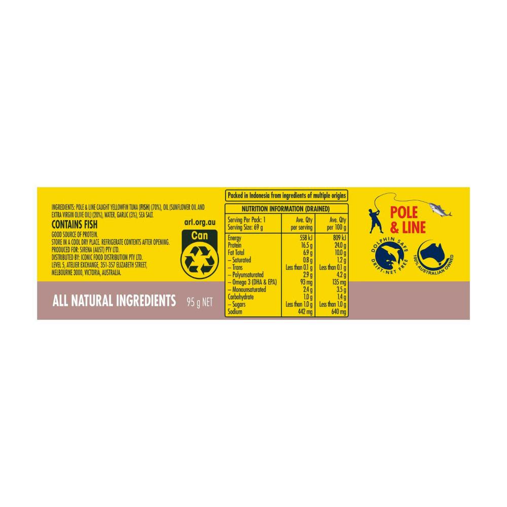 Sirena Garlic Infused Tuna In Oil - 95g