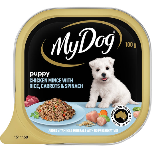 My Dog Puppy Chicken With Rice Carrot & Spinach Wet Food Tray 100g