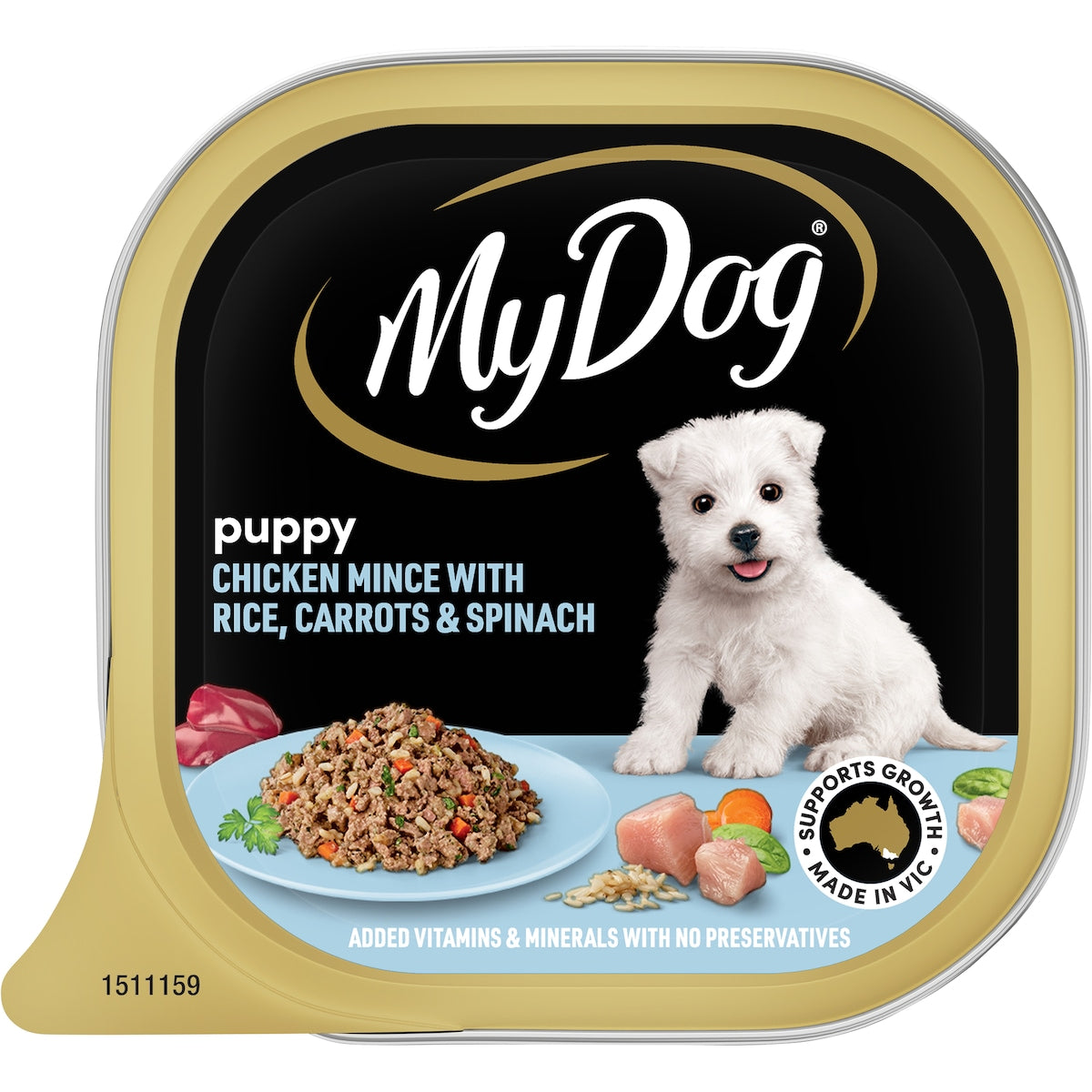 My Dog Puppy Chicken With Rice Carrot & Spinach Wet Food Tray 100g