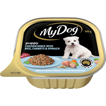 My Dog Puppy Chicken With Rice Carrot & Spinach Wet Food Tray 100g