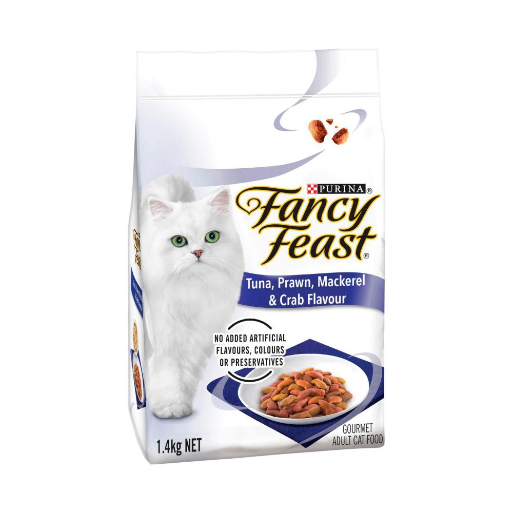 Fancy Feast Dry Cat Food Tuna Prawn Mackerel & Crab Flavour - 1.4kg