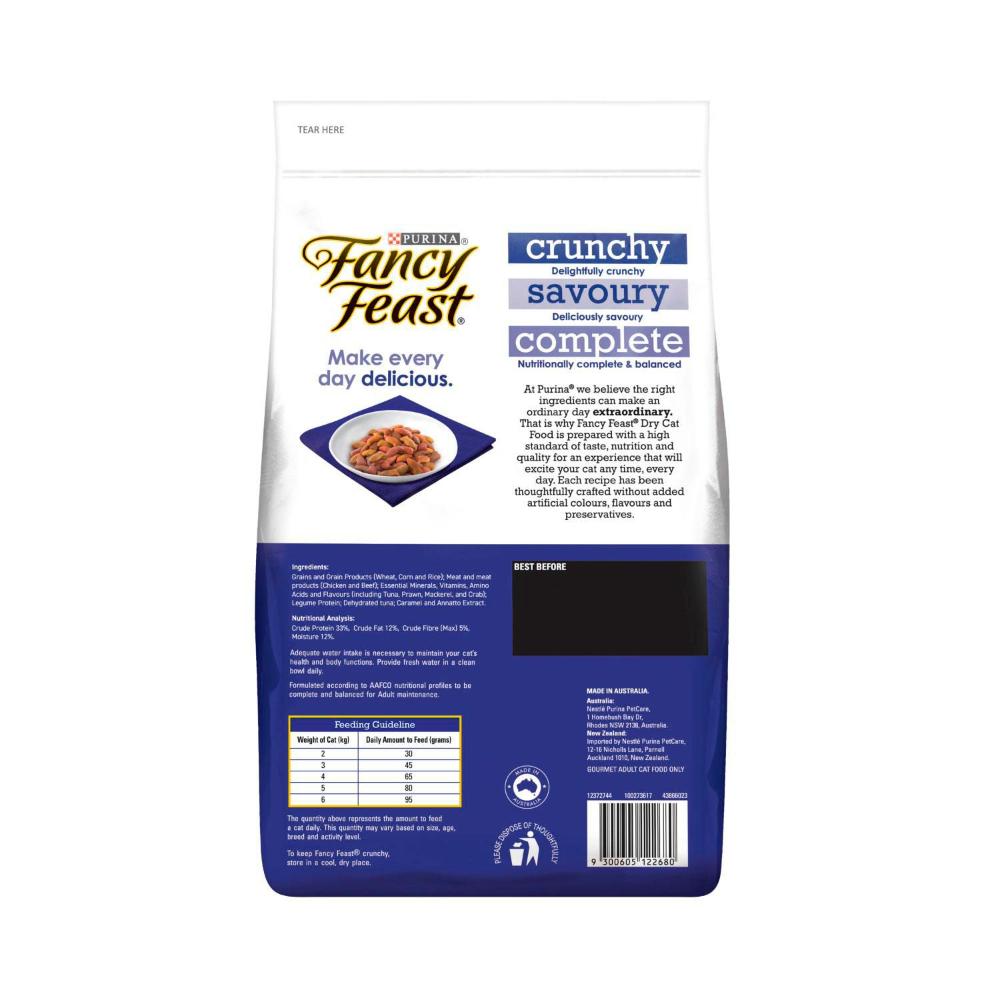 Fancy Feast Dry Cat Food Tuna Prawn Mackerel & Crab Flavour - 1.4kg