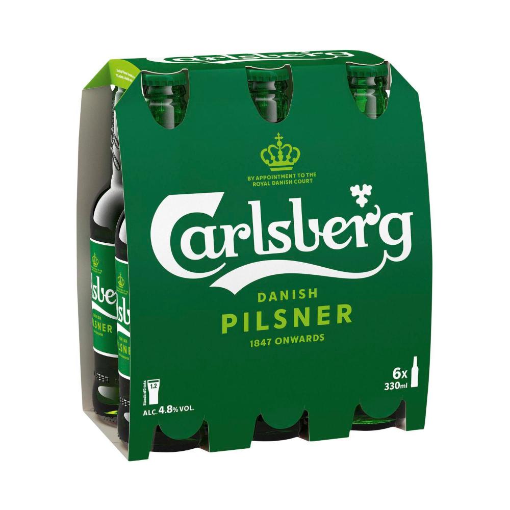 Carlsberg Green Bottle 330ml - 6 Pack