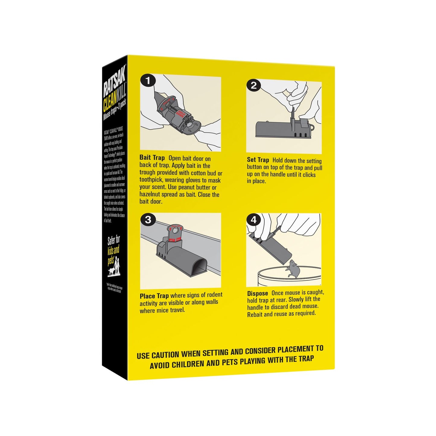 Ratsak Clean Kill Mouse Trap - 3 Pack