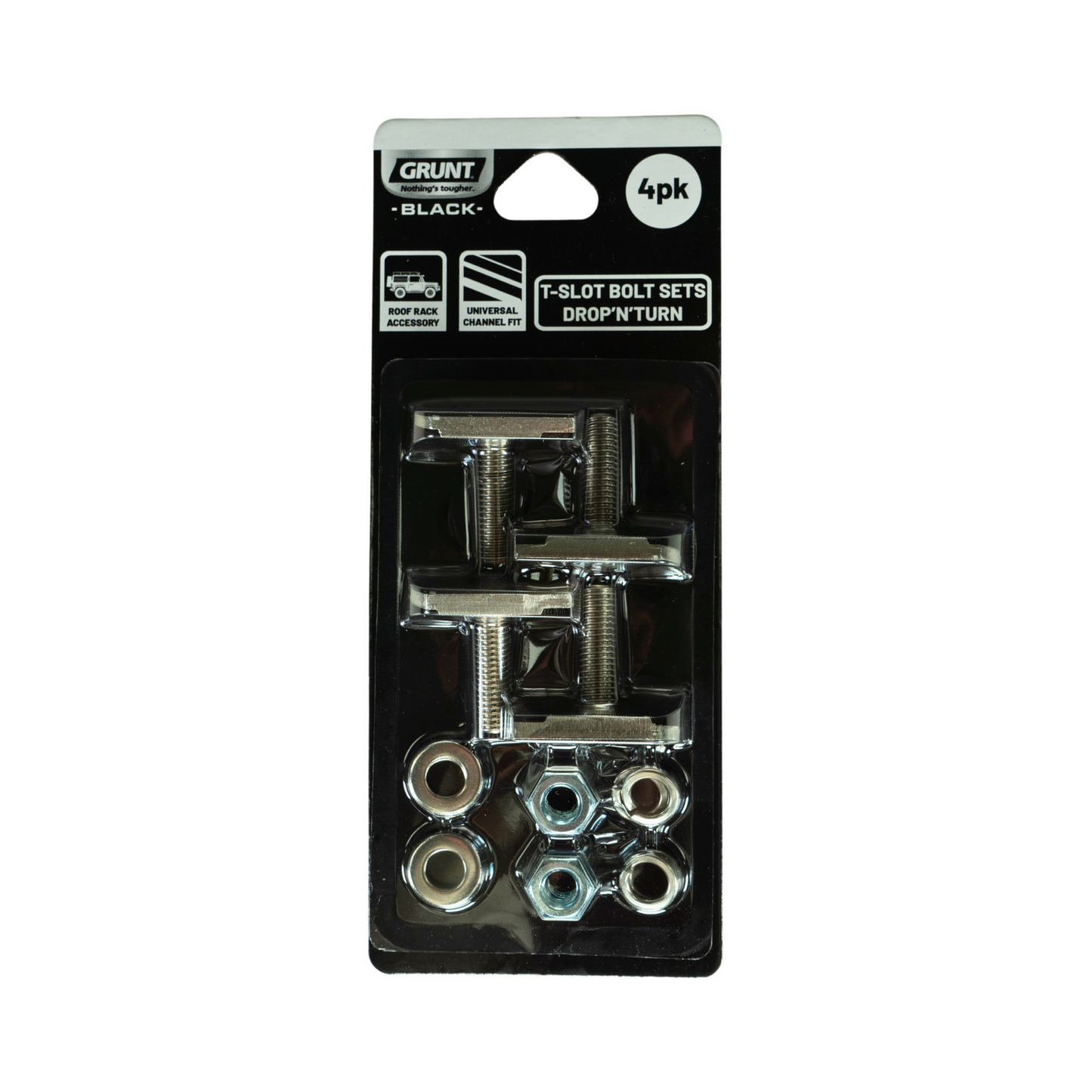 Grunt T-Slot Drop n Turn Bolt and Nut Set - 4 Pack