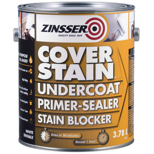 Zinsser Cover Stain Undercoat Primer-Sealer Stain Blocker White 3.78L