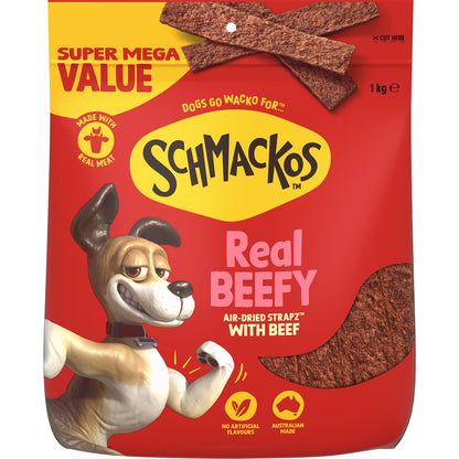 Schmackos Strapz With Beef Value Pack Dog Treats 1kg