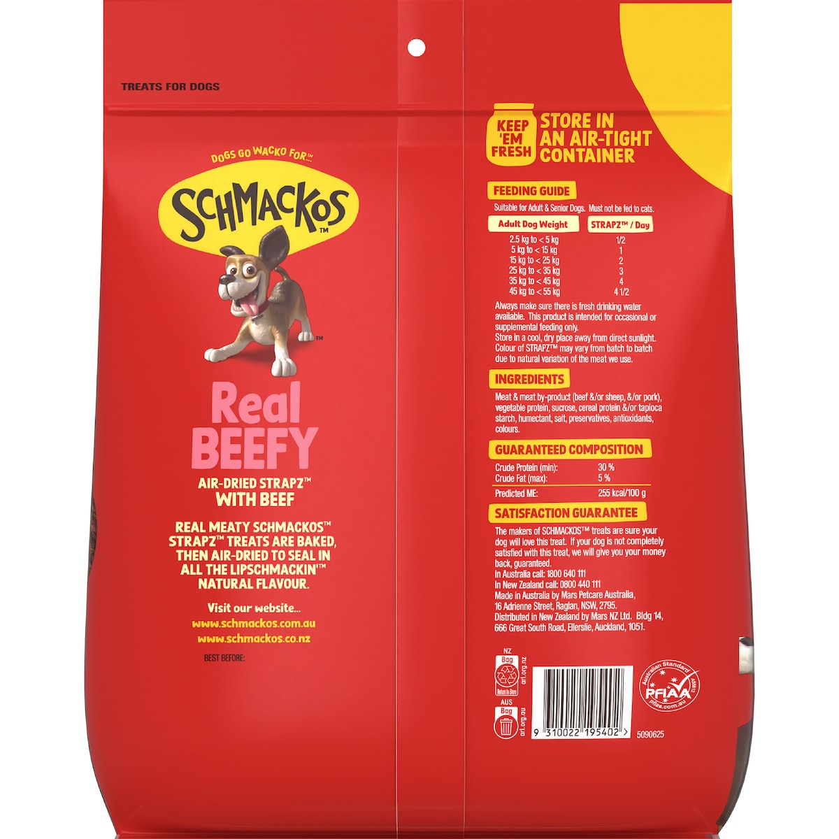 Schmackos Strapz With Beef Value Pack Dog Treats 1kg
