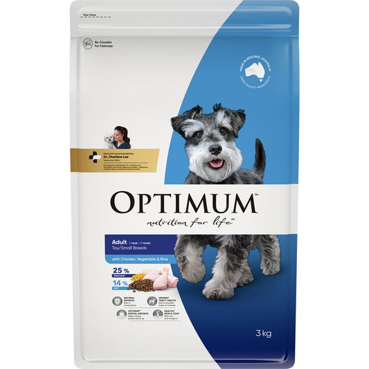 Optimum Adult Toy Small Breed Dry Dog Food Chicken, Veg & Rice 3kg