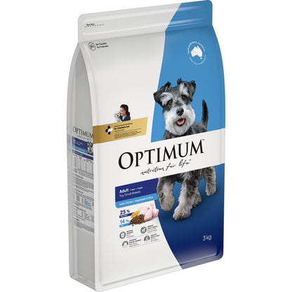 Optimum Adult Toy Small Breed Dry Dog Food Chicken, Veg & Rice 3kg