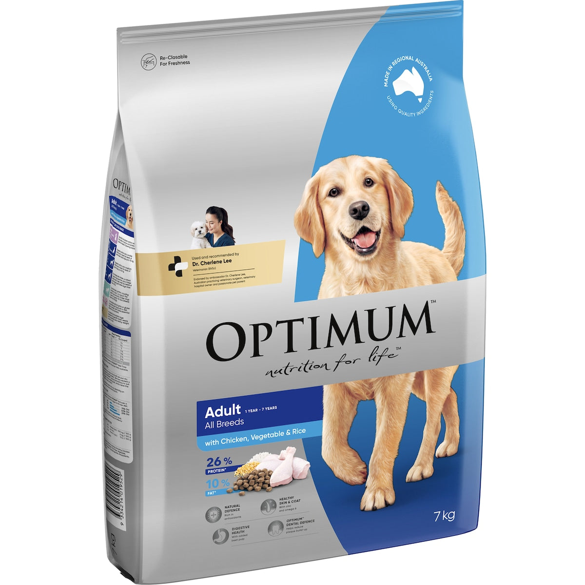 Optimum Adult All Breed Dry Dog Food Chicken, Vegetables & Rice 7kg