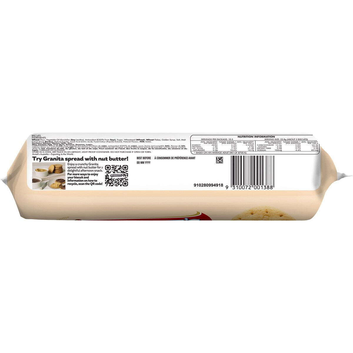 Arnotts Granita Plain Biscuits 250g