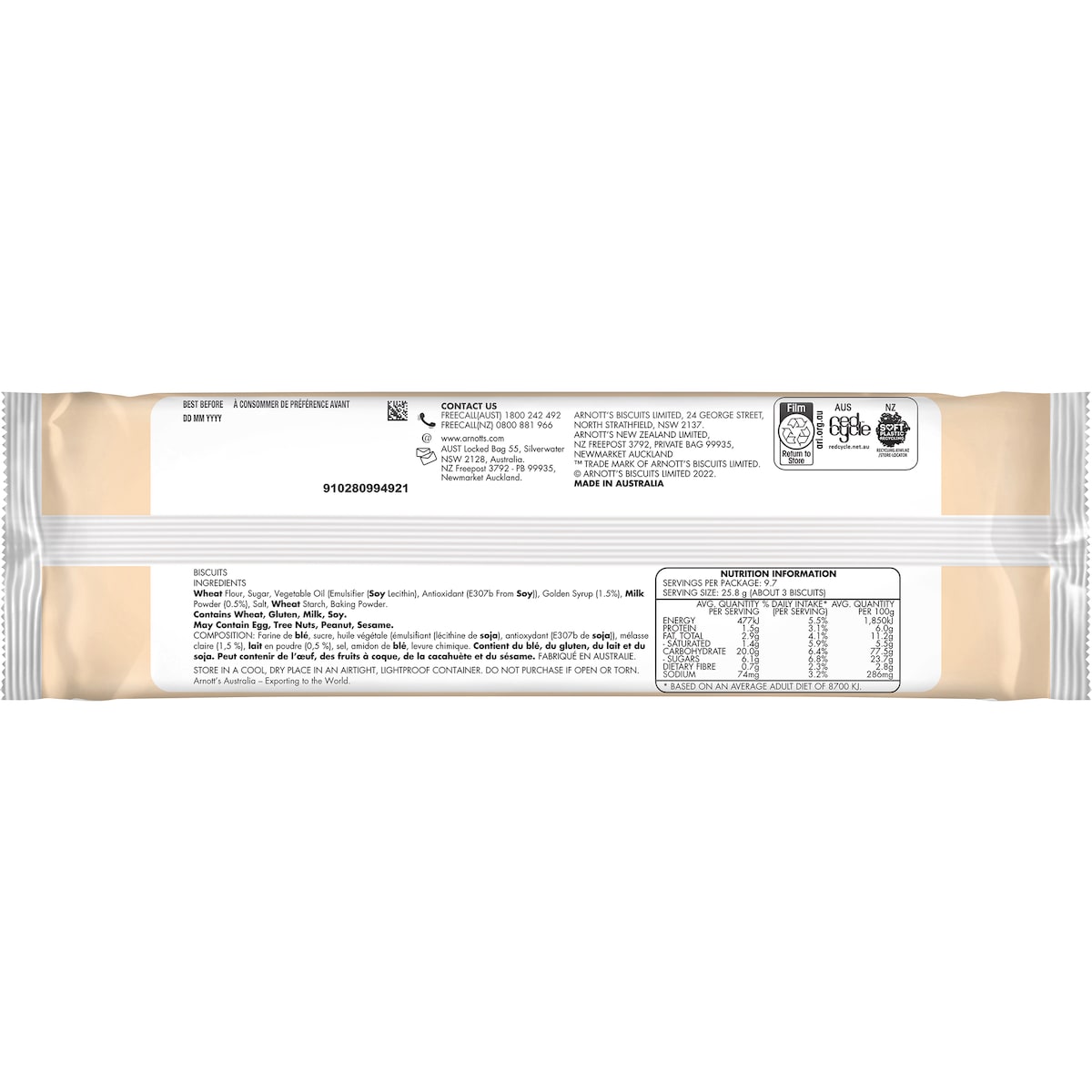 Arnotts Milk Coffee Biscuits 250g