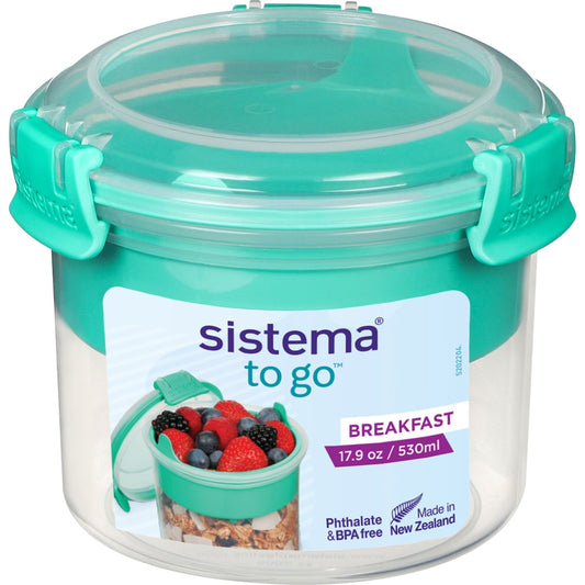 Sistema Plasticware Breakfast To Go 530ml Each