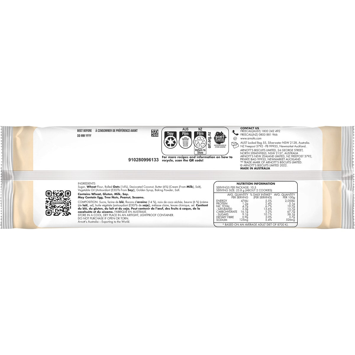 Arnotts Arnotts Butternut Snap Cookie Plain Biscuits 250g