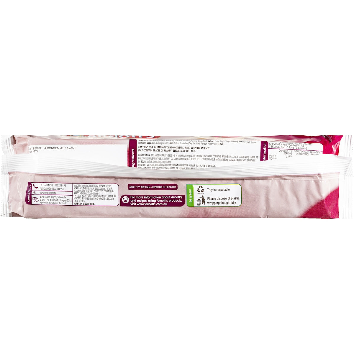 Arnotts Spicy Fruit Roll Biscuits Biscuits 250g