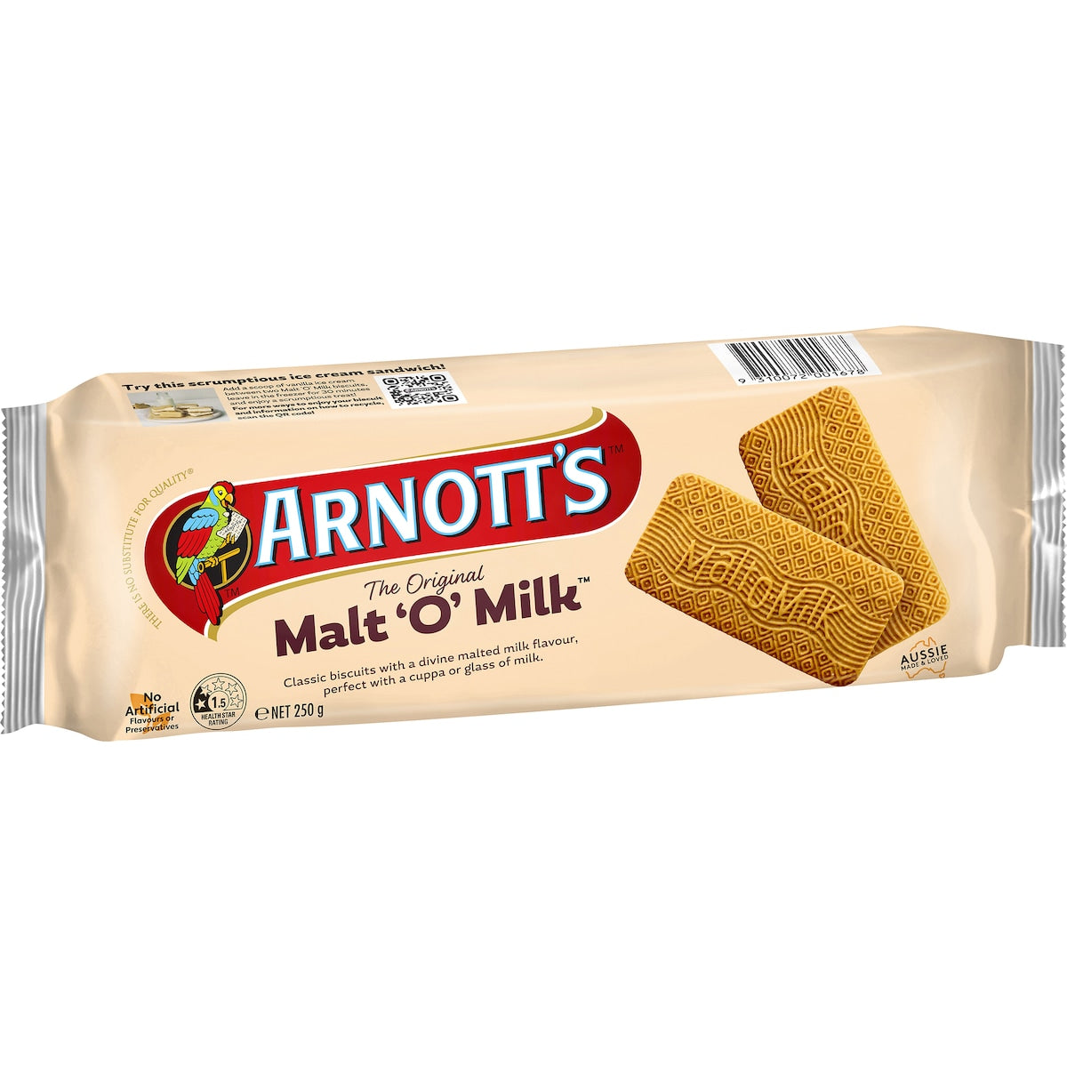 Arnott's Malt-O-Milk Plain Biscuits Biscuits 250g