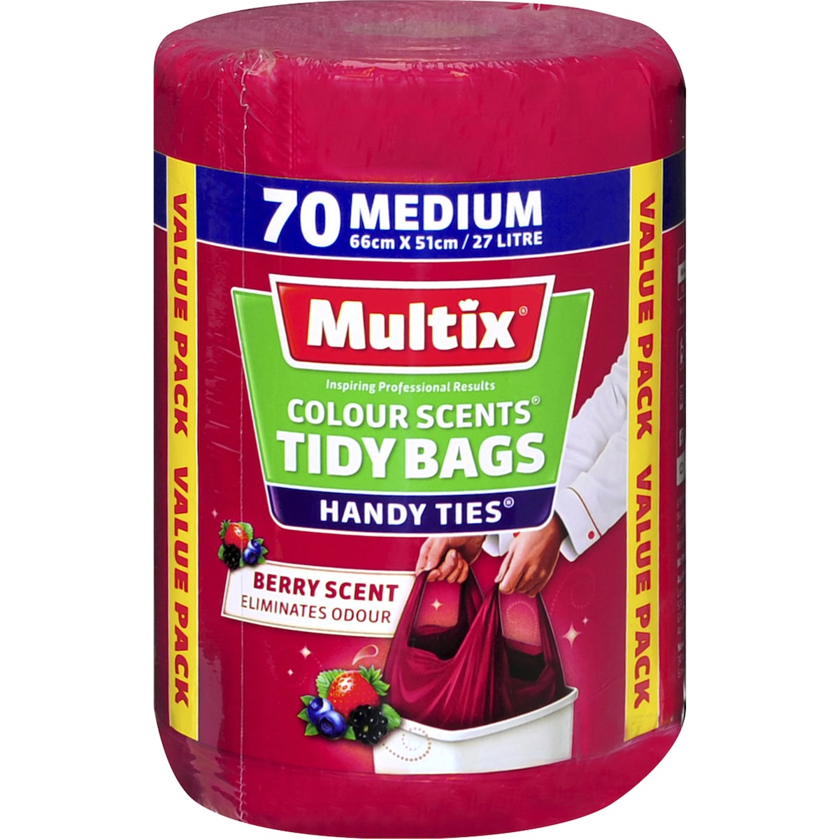 Multix Colour Scents Tidy Bags Medium Berry Scent 70 pack