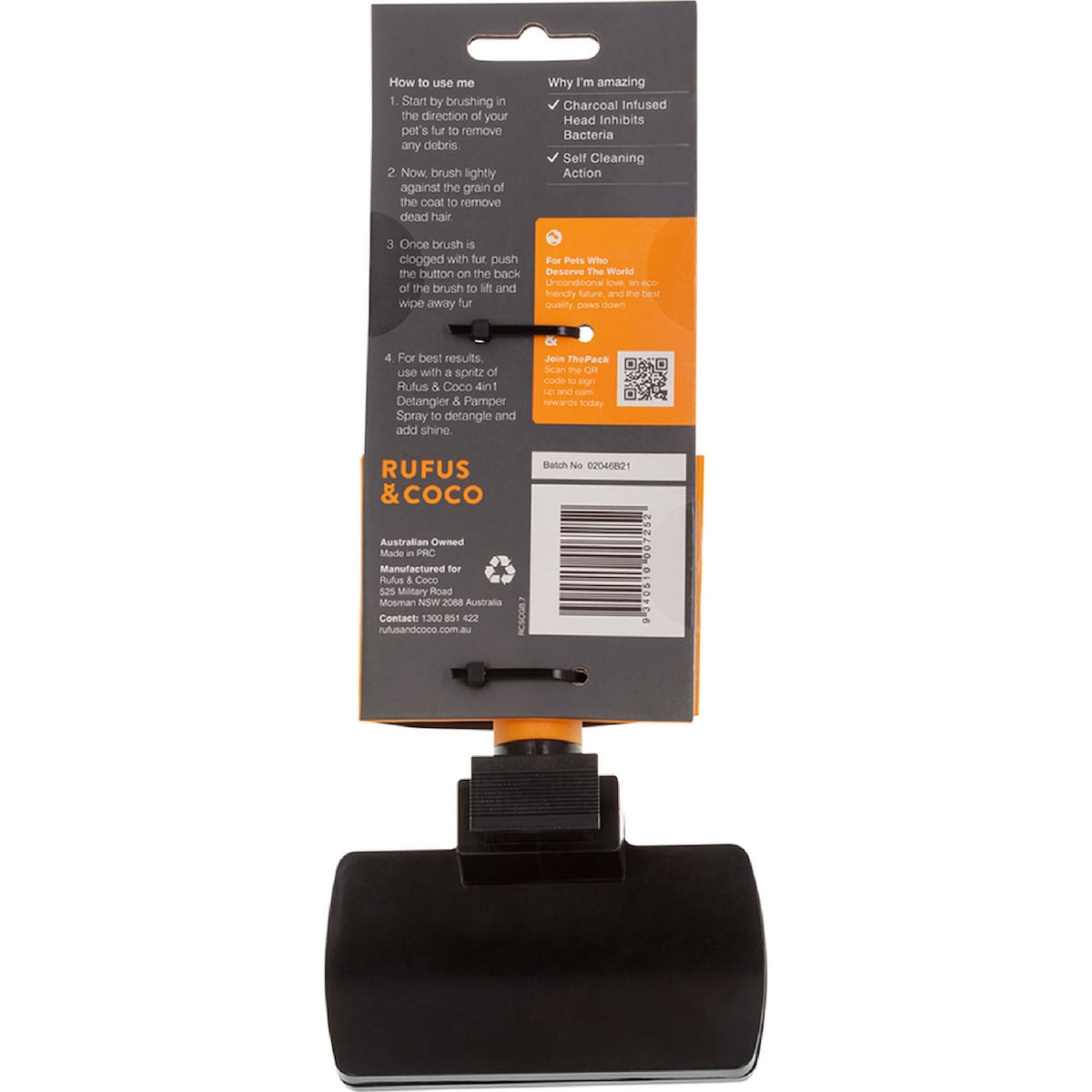 Rufus & Coco Self Cleaning Slicker Dog Brush Each