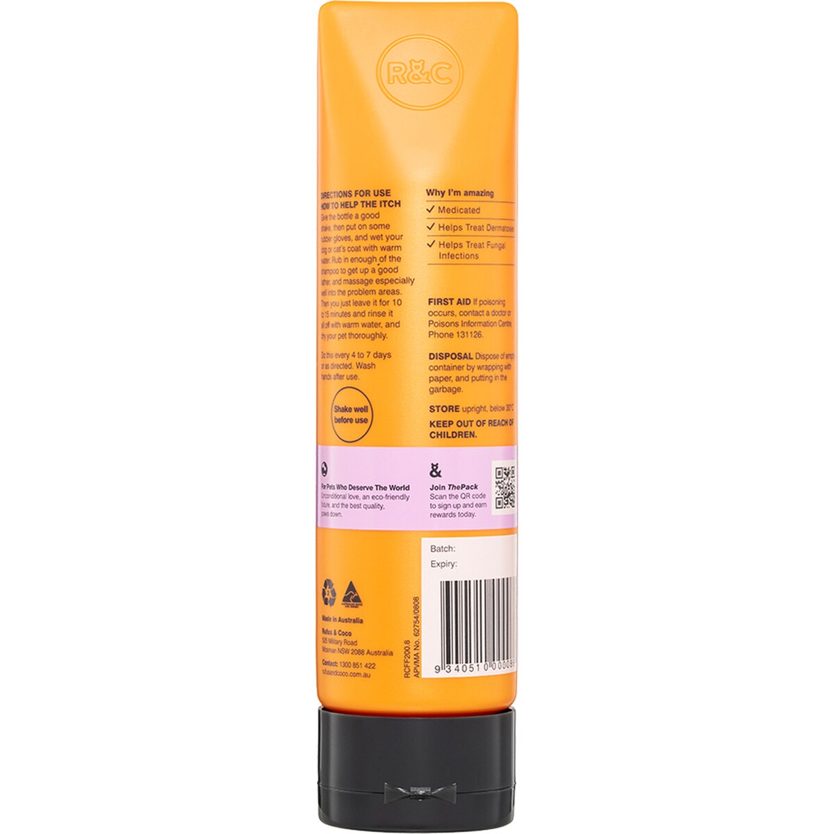 Rufus & Coco Itch Relief Dog Shampoo 200ml