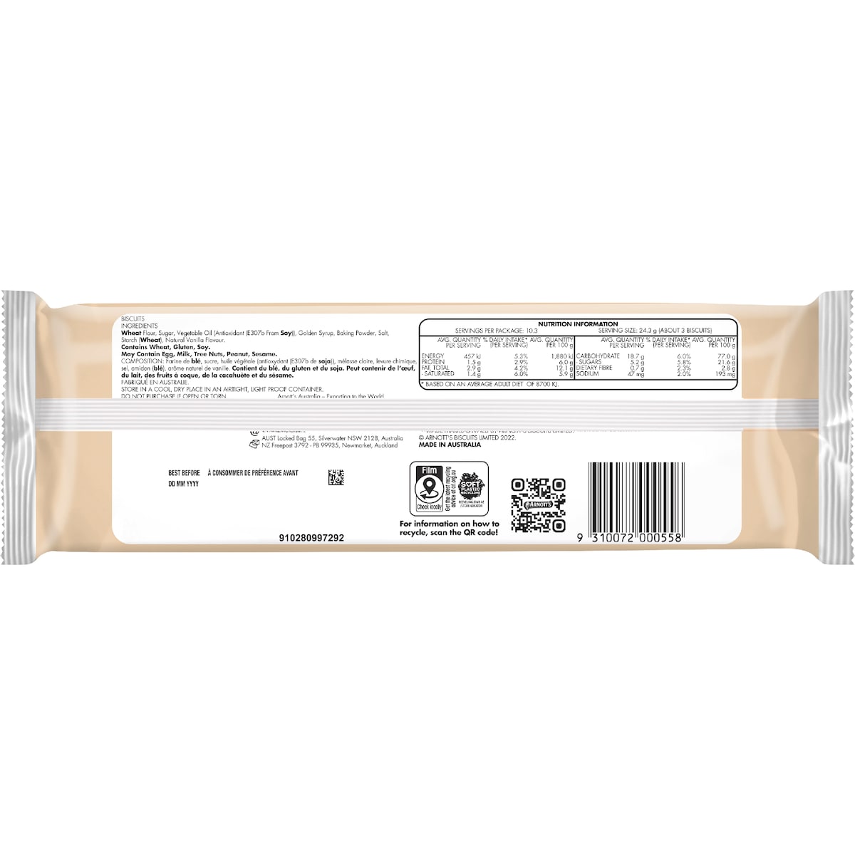 Arnotts Marie Biscuits 250g