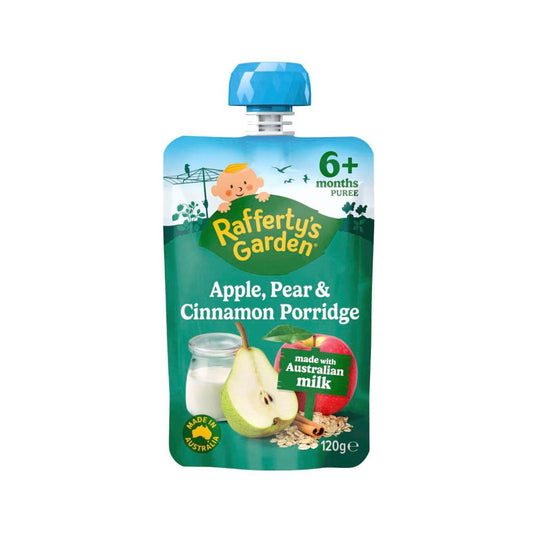 Rafferty's Garden Apple Pear & Cinnamon Porridge Baby Food Pouch 6+ Months - 120g