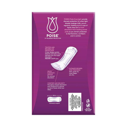 Poise Pads For Bladder Leaks Overnight - 16 pack