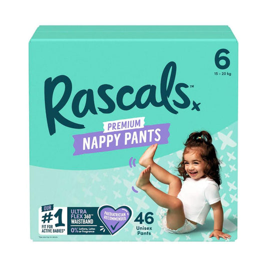 Rascals Premium Nappy Pants Size 6 (15-20kg) - 46 Pack