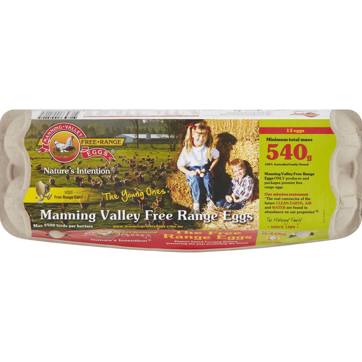 Manning Valley 12 Free Range Eggs 540g