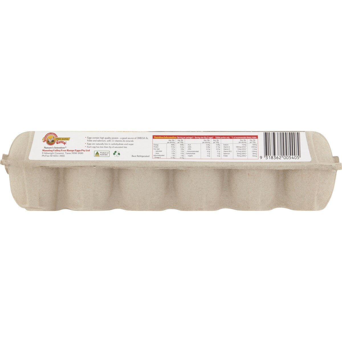 Manning Valley 12 Free Range Eggs 540g