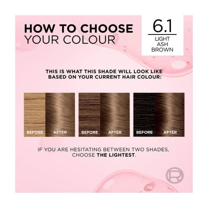 L'Oreal Excellence 6.1 Light Ash Brown - 1 Pack